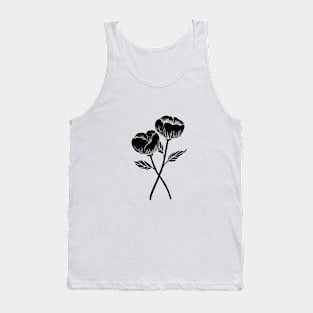 Black flower Tank Top